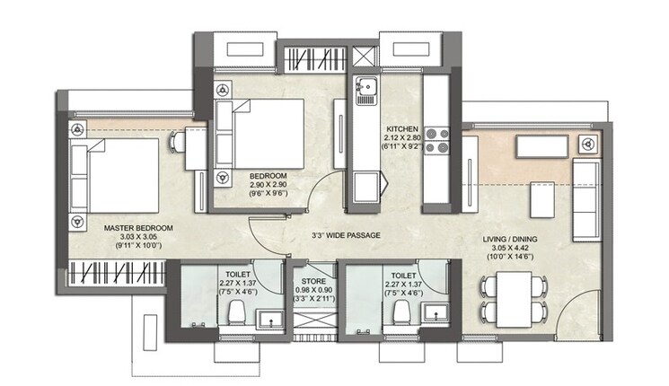 Other, kalpataru-immensa-e 2 Bedroom 598 Sq.Ft. Apartment In Kolshet Road Thane 8674671