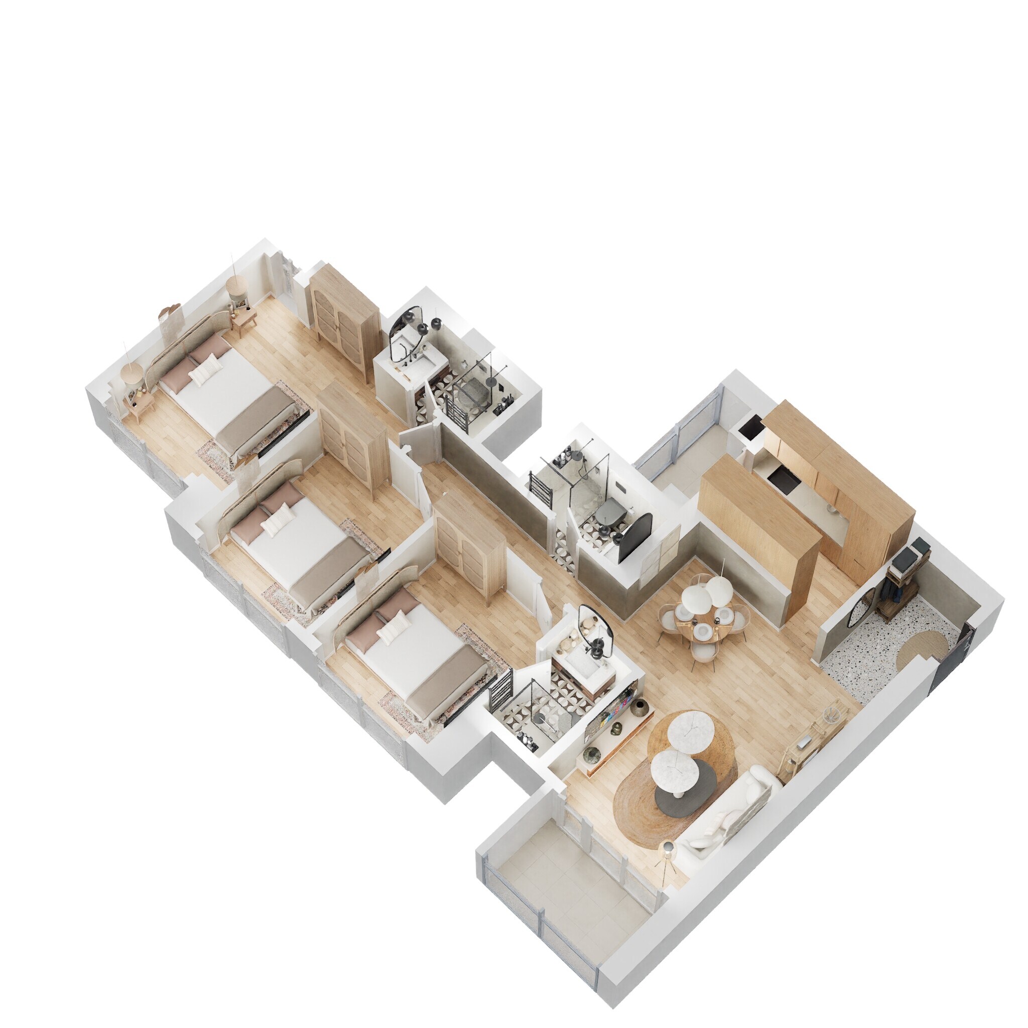 3 BHK 1079 Sq. Ft. Apartment