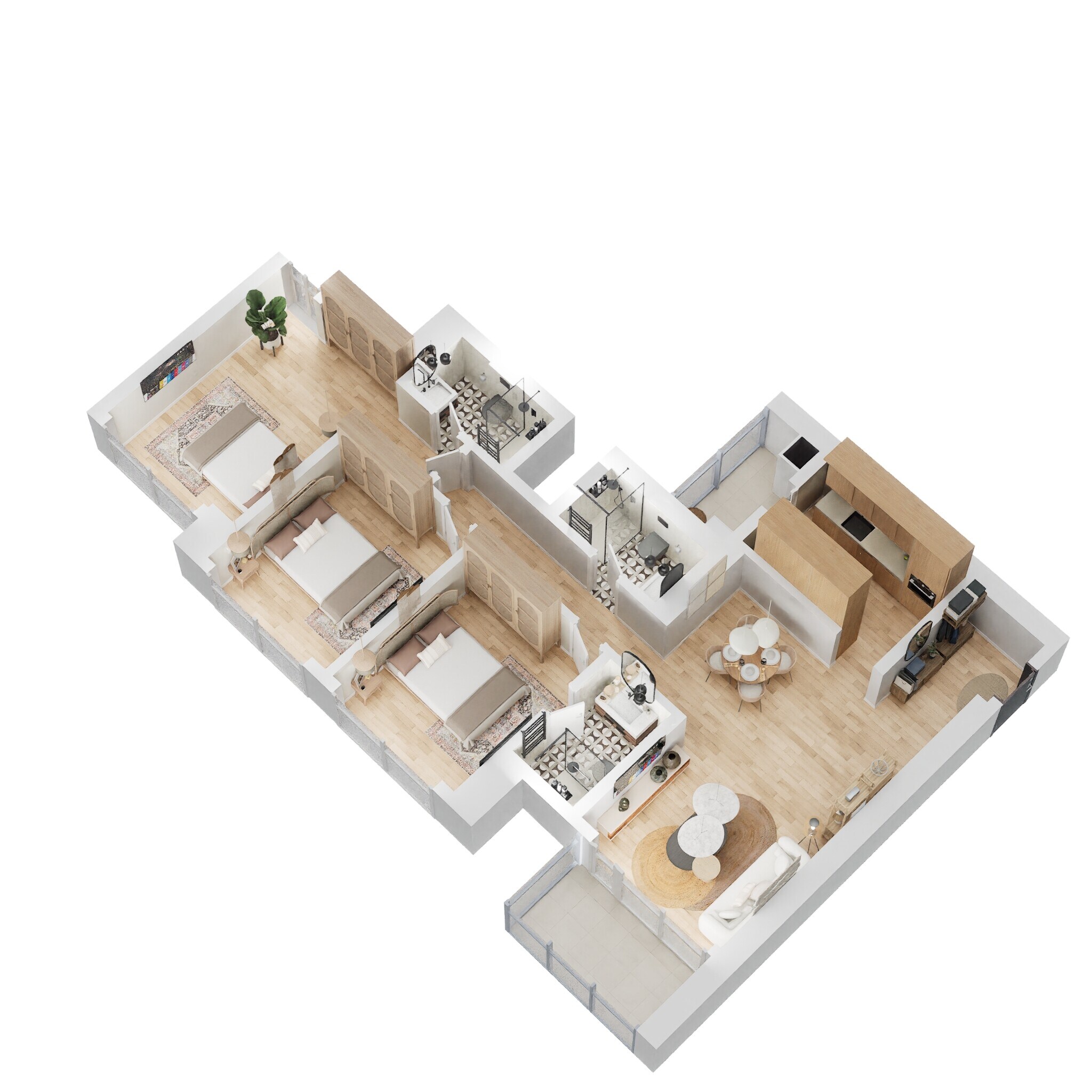 3 BHK 1079 Sq. Ft. Apartment