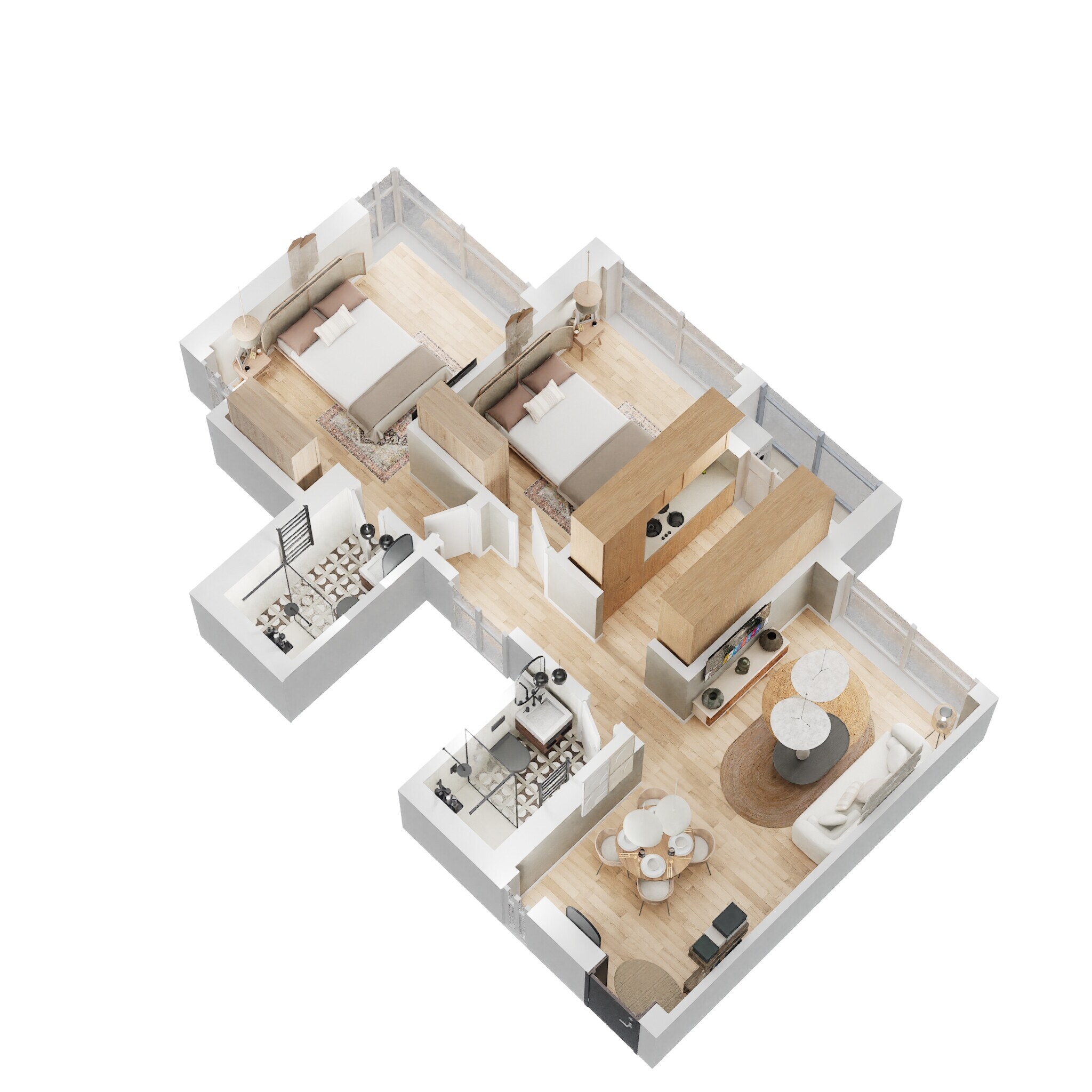 2 BHK 672 Sq. Ft. Apartment