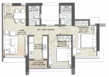  2 BHK Apartment at Kalpataru Paramount B, Majiwada – for Rent