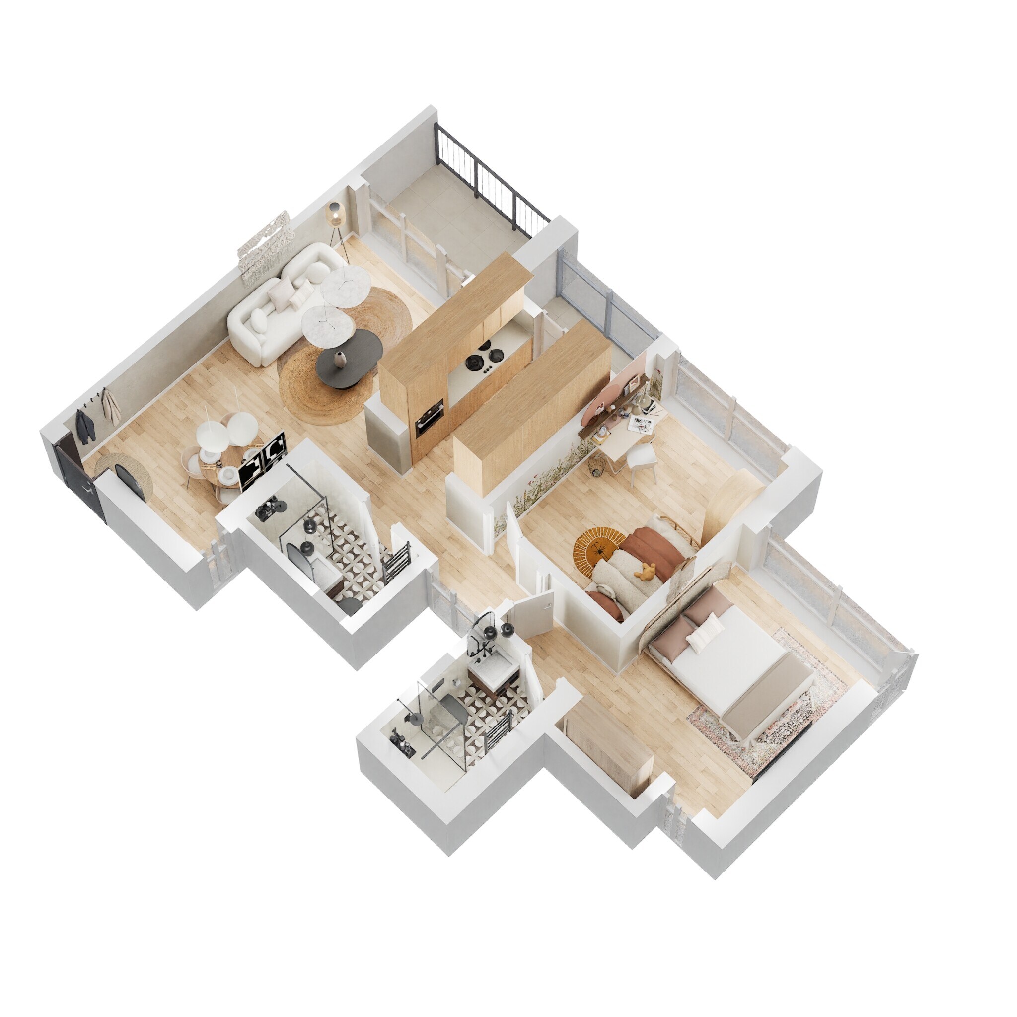 2 BHK 711 Sq. Ft. Apartment