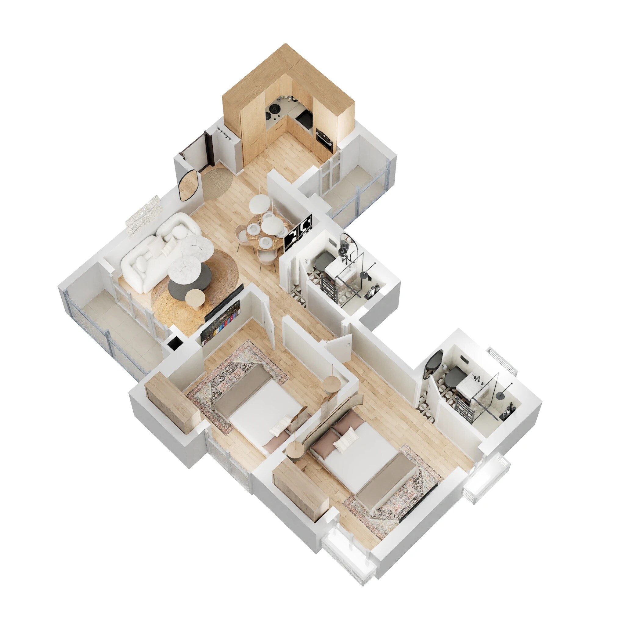 2 BHK 615 Sq. Ft. Apartment