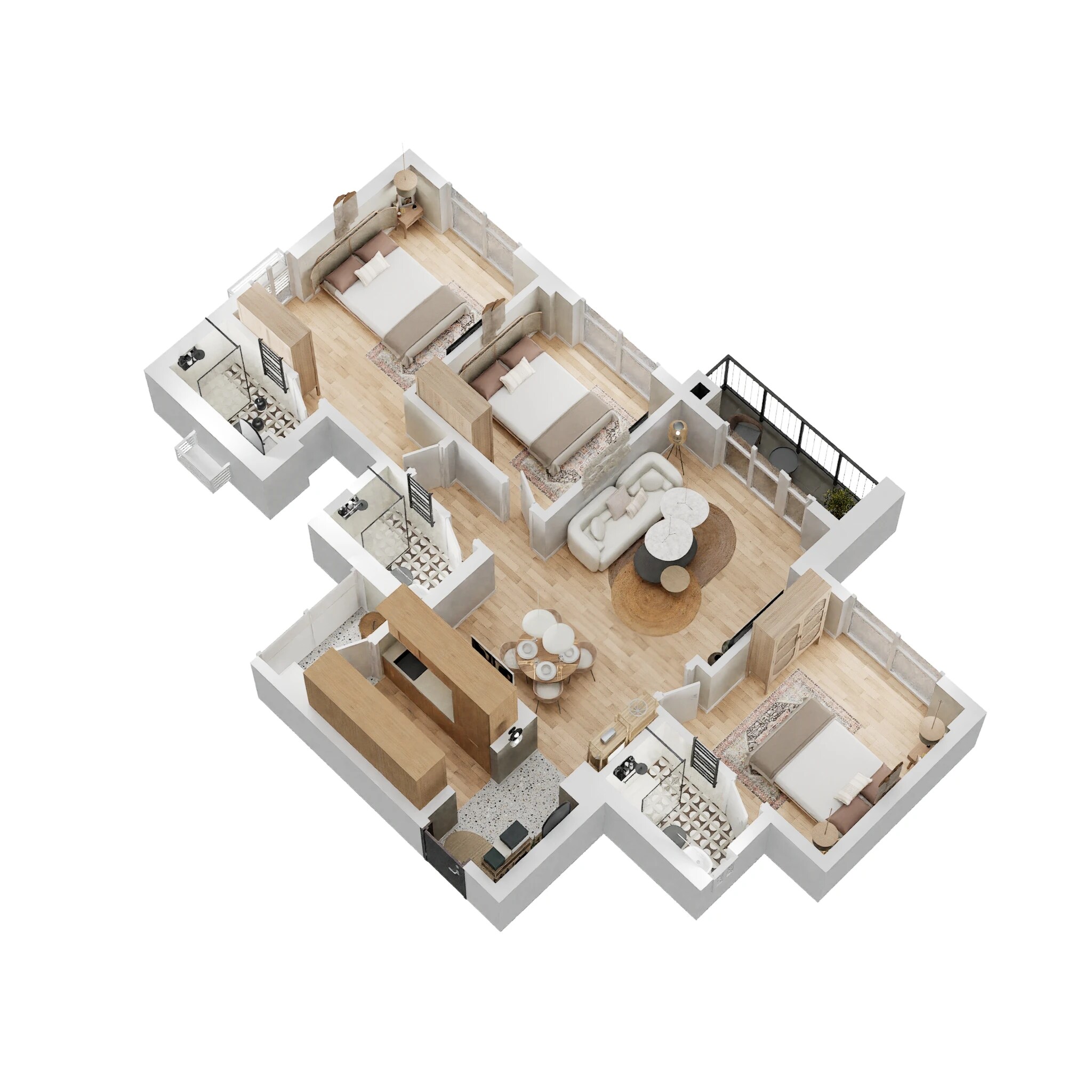 3 BHK 957 Sq. Ft. Apartment