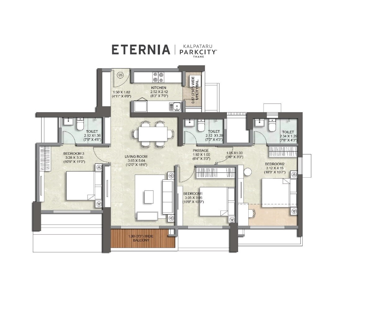 Other, kalpataru-parkcity 3 Bedroom 957 Sq.Ft. Apartment In Kolshet Road Thane 7530276