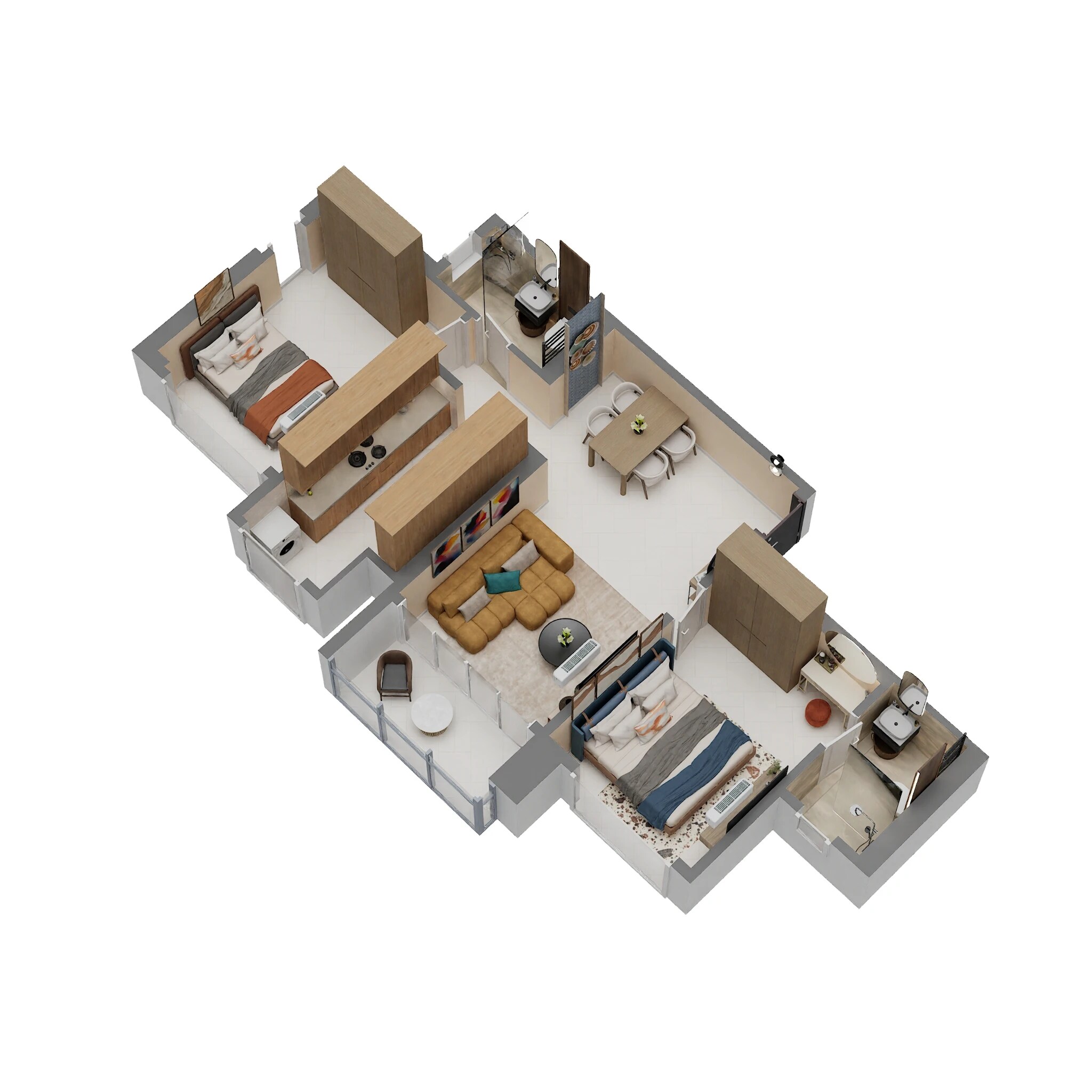 2 BHK 800 Sq. Ft. Apartment