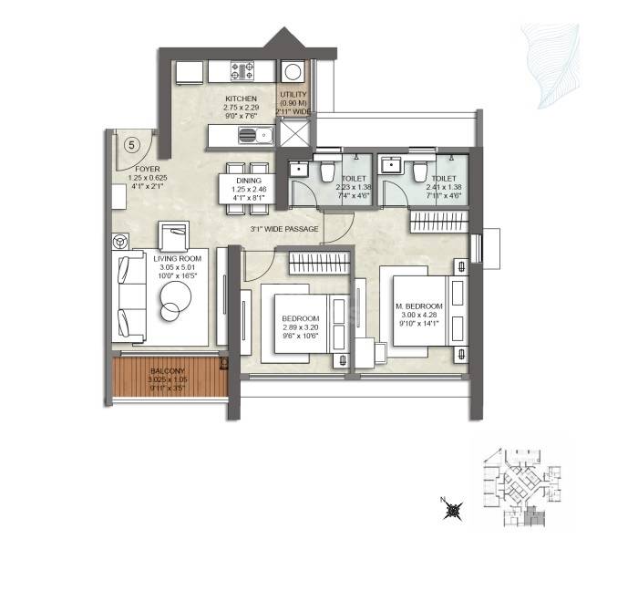 Other, kalpataru-primera 2 Bedroom 473 Sq.Ft. Apartment In Kolshet Road Thane 8951698