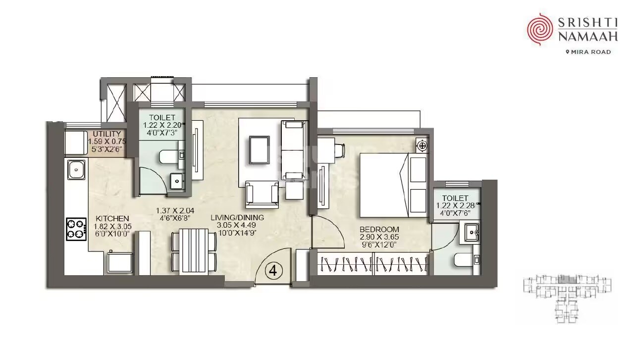 Other, kalpataru-srishti-namaah 1 Bedroom 418 Sq.Ft. Apartment In Mira Road Thane 9606909
