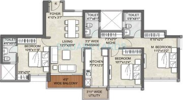  3 BHK Apartment at Kalpataru Sunrise Grande, Kolshet Road – for Sale