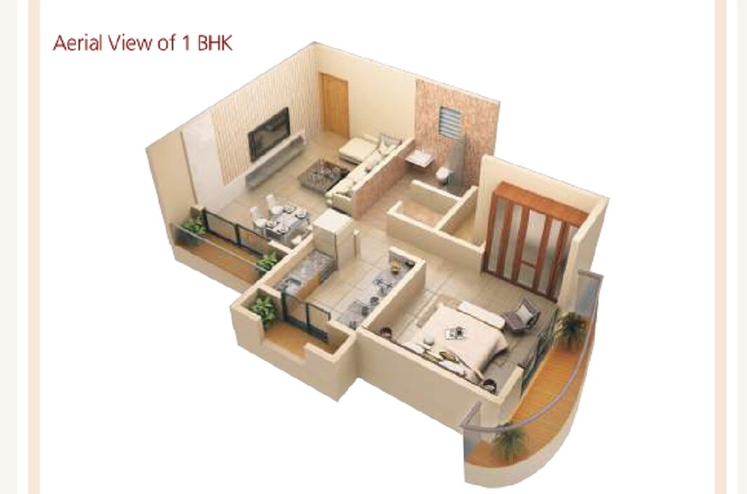 Floor plan of 1 BHK 470 Sq. Ft. Apartment in Kapleshwara Pinnacle Gloria, Thane