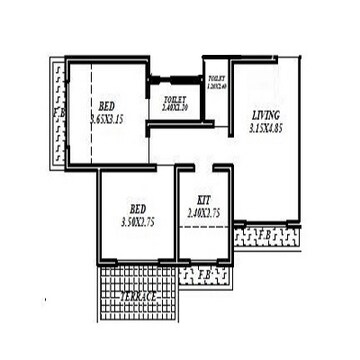 2 BHK Apartment at Kalyan Mangeshi Dazzle II, Thakurli – for Sale
