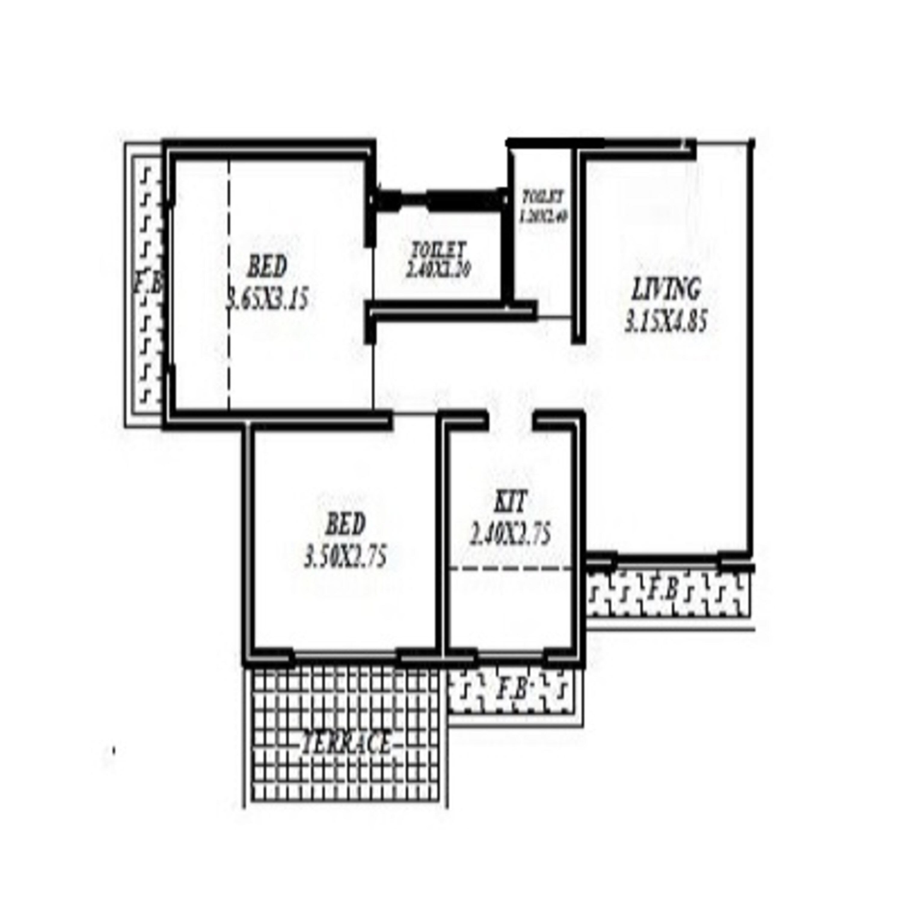 kalyan mangeshi dazzle ii apartment 2 bhk 593sqft 20233729143704