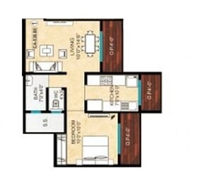 1 BHK 690 Sq. Ft. Apartment in Karmvir Sapphire Homes