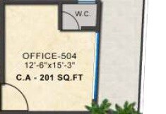 Floor plan of 201 Sq. Ft. Office Space in Kashikar Primus Business Park, Thane
