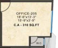 Floor plan of 310 Sq. Ft. Office Space in Kashikar Primus Business Park, Thane