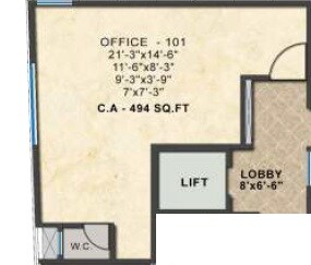 494 Sq. Ft. Office Space