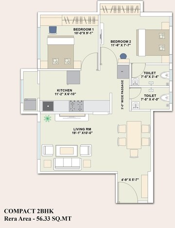  2 BHK Apartment at Kashish Park Apartment, Lal Bahadur Shastri Road – for Sale