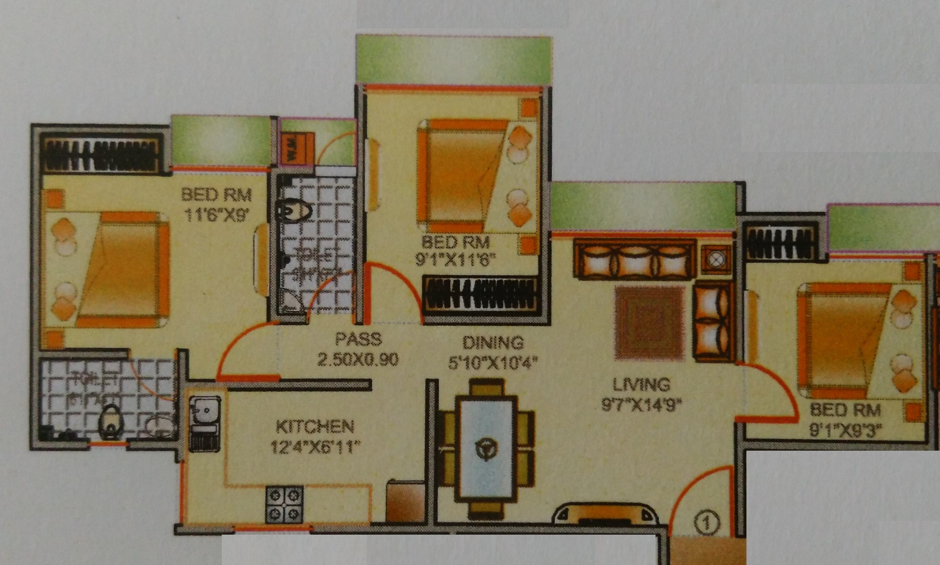 kavya park apartment 2bhk 1175sqft1