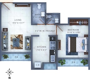 1 BHK 376 Sq. Ft. Apartment in Kavya Residency Thane