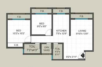  2 BHK Apartment at KM Horizon Exotica, Anand Nagar – for Rent