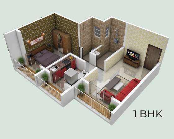 1 BHK 414 Sq. Ft. Apartment in Kohari Doha Heights