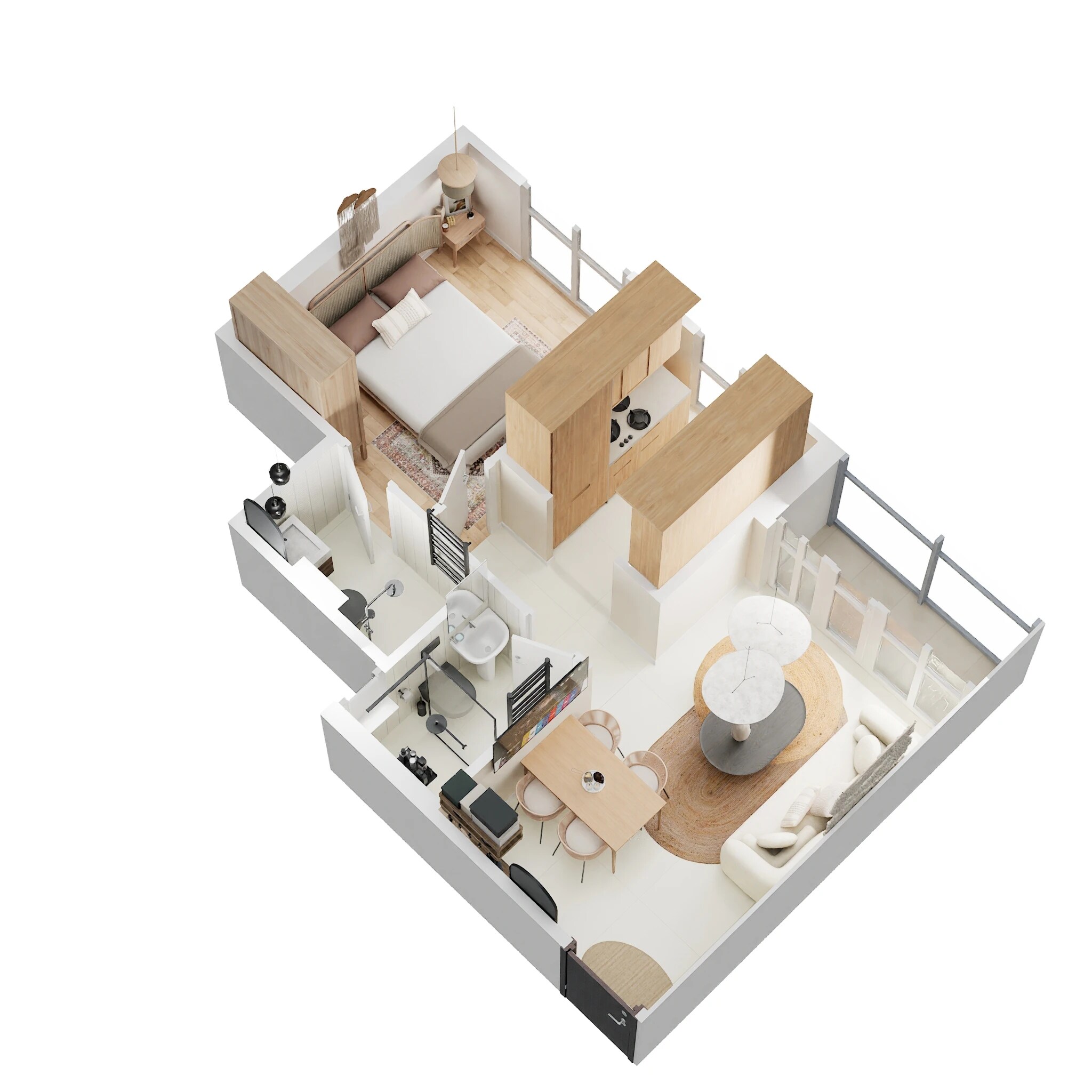 Floor plan of 1 BHK 380 Sq. Ft. Apartment in Kohinoor Uptown, Thane