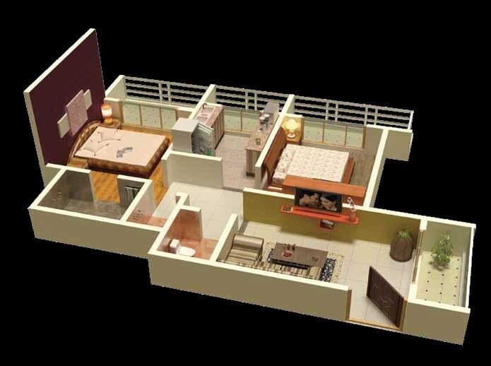 2 BHK 390 Sq. Ft. Apartment