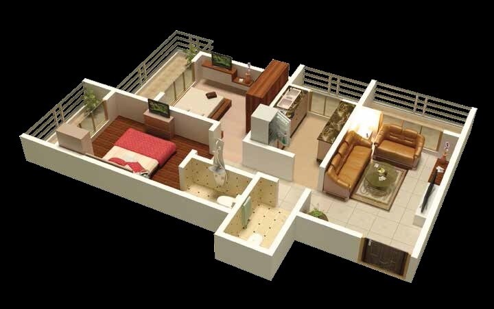 2 BHK 413 Sq. Ft. Apartment