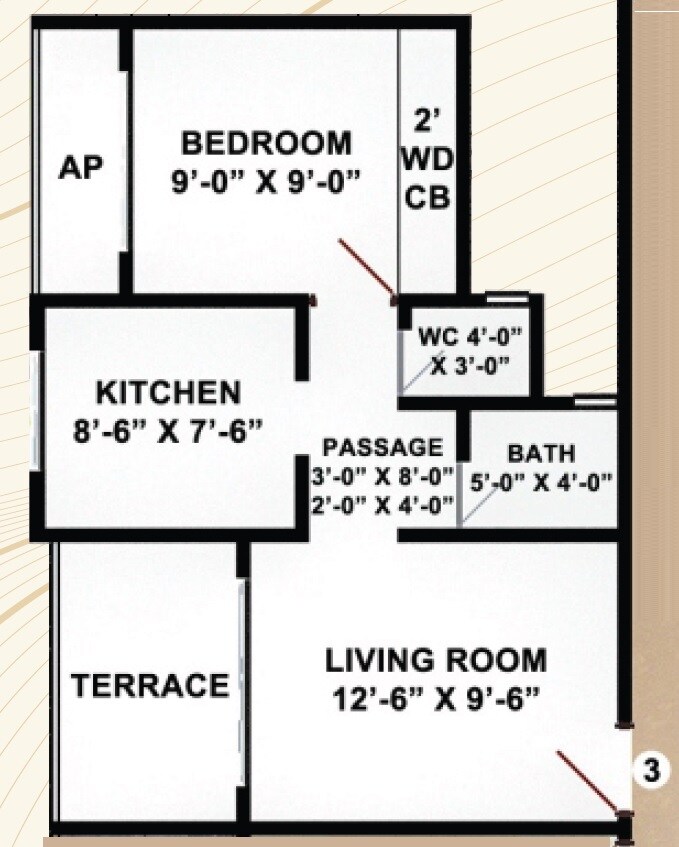 1 BHK 333 Sq. Ft. Apartment