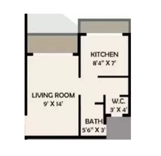 Floor plan of 258 Sq. Ft. Studio in Krishna Sankul Badlapur, Thane