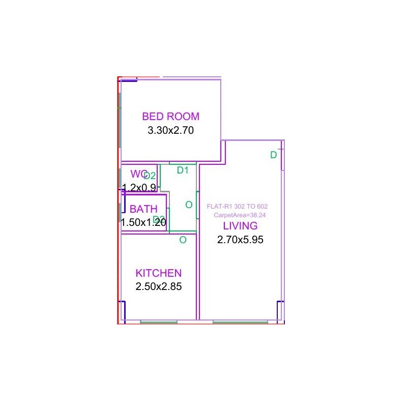1 BHK 412 Sq. Ft. Apartment