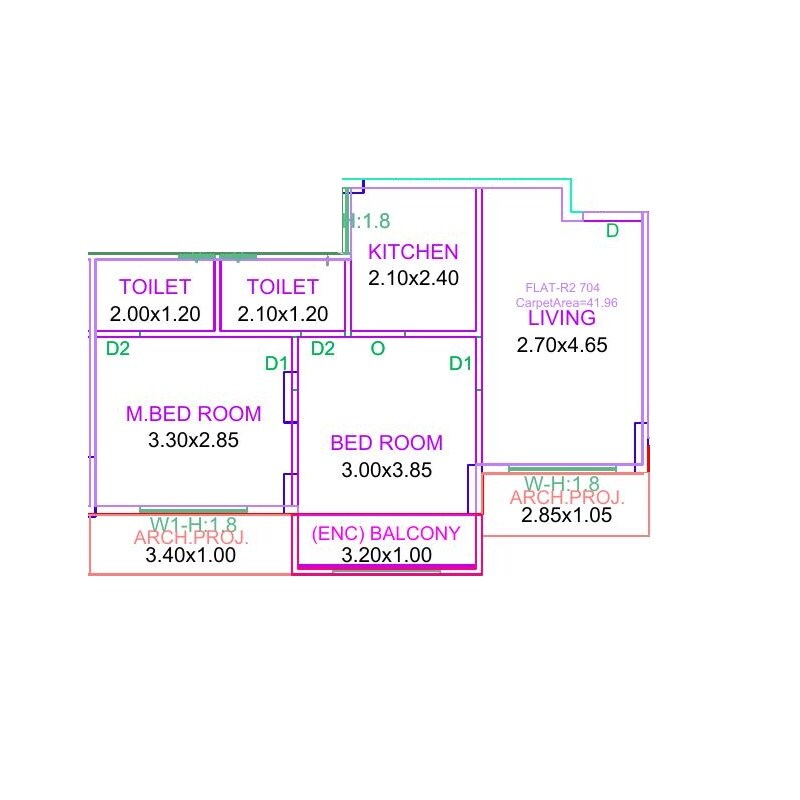 2 BHK 452 Sq. Ft. Apartment