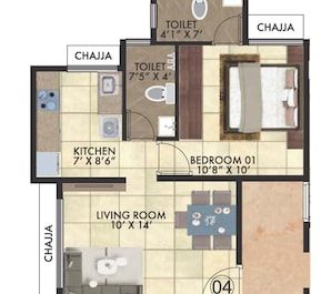 1 BHK 431 Sq. Ft. Apartment in Kulswamini Pride