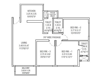  3 BHK Apartment at Lakhani Empire Dynasty, Panch Pakhadi – for Sale