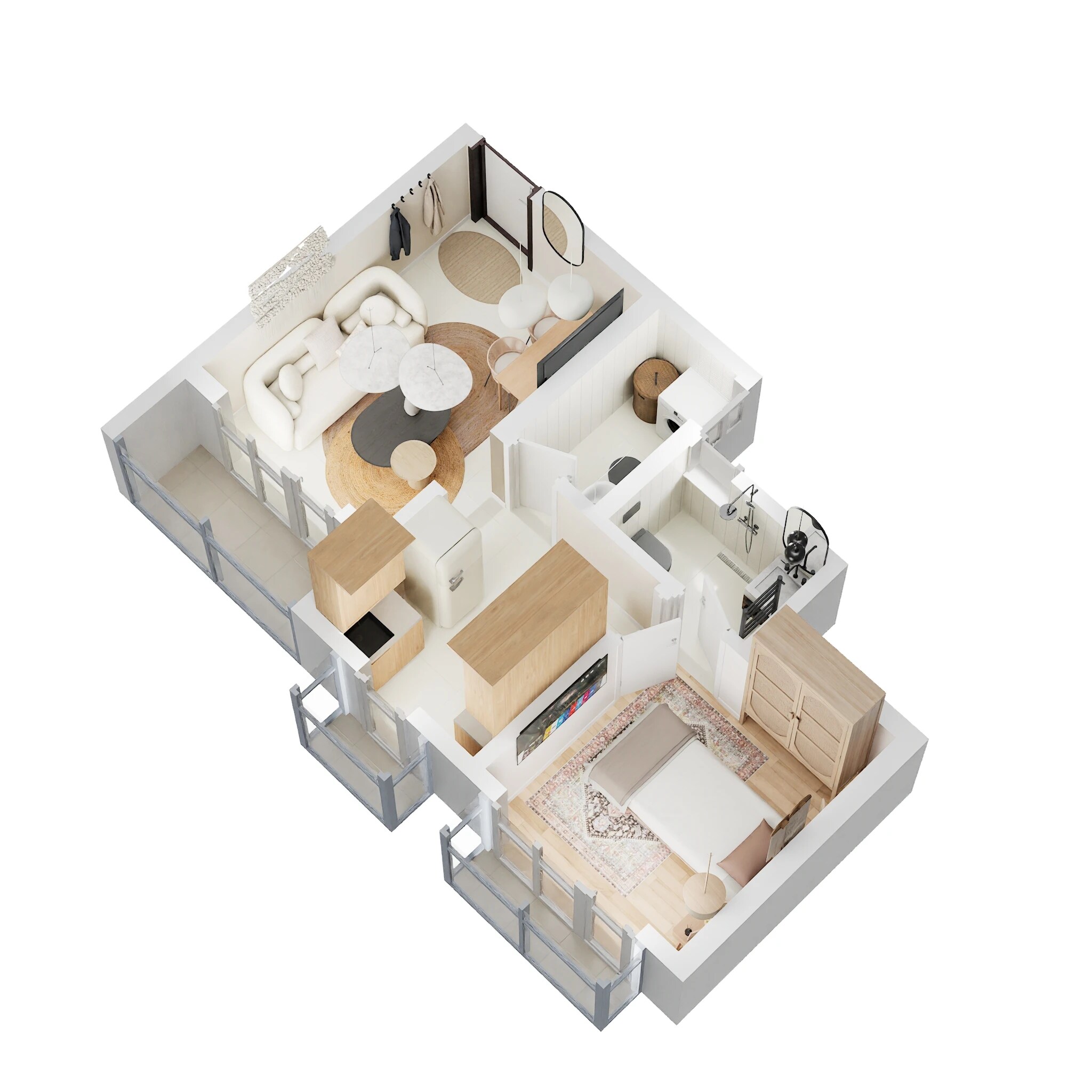 Floor plan of 1 BHK 377 Sq. Ft. Apartment in Laukik Balaji Classica, Thane