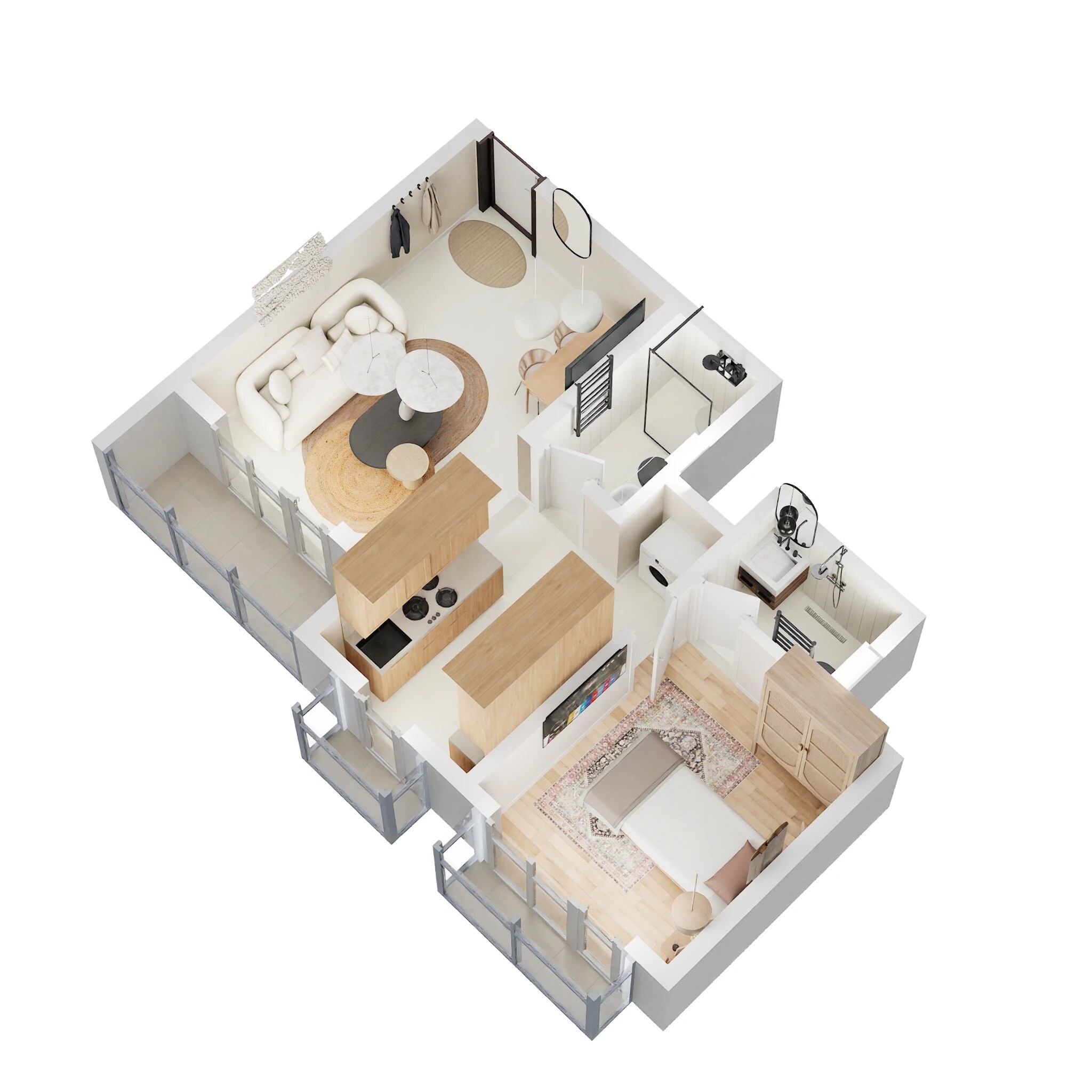 Floor plan of 1 BHK 428 Sq. Ft. Apartment in Laukik Balaji Classica, Thane