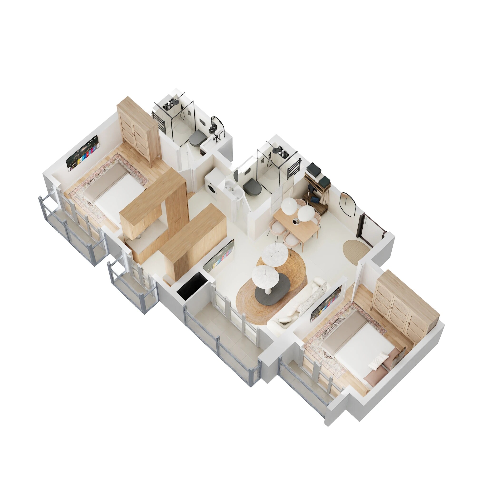 Floor plan of 2 BHK 528 Sq. Ft. Apartment in Laukik Balaji Classica, Thane