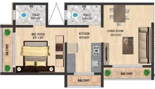 Laxmi Majestic 1 BHK Layout