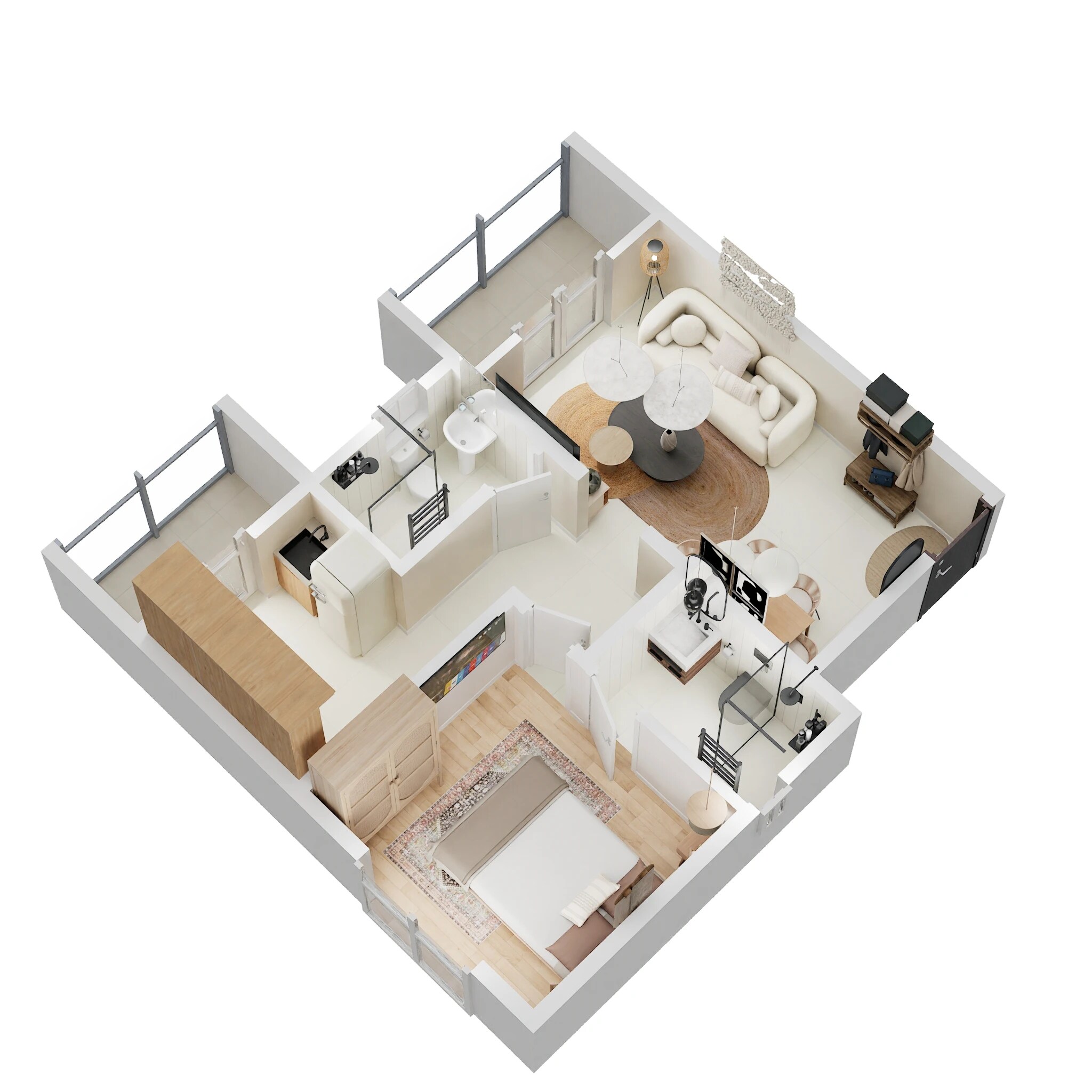 Floor plan of 1 BHK 430 Sq. Ft. Apartment in Leena Oasis, Thane