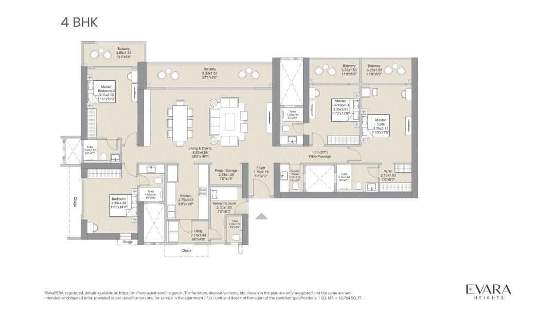 Other, lnt-evara-heights 4 Bedroom 2235 Sq.Ft. Apartment In Panch Pakhadi Thane 8334089