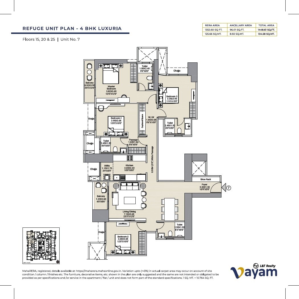 4 BHK 1353 Sq. Ft. Apartment