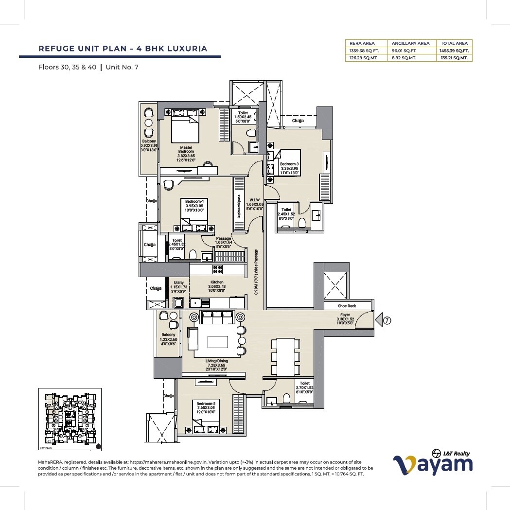 4 BHK 1359 Sq. Ft. Apartment