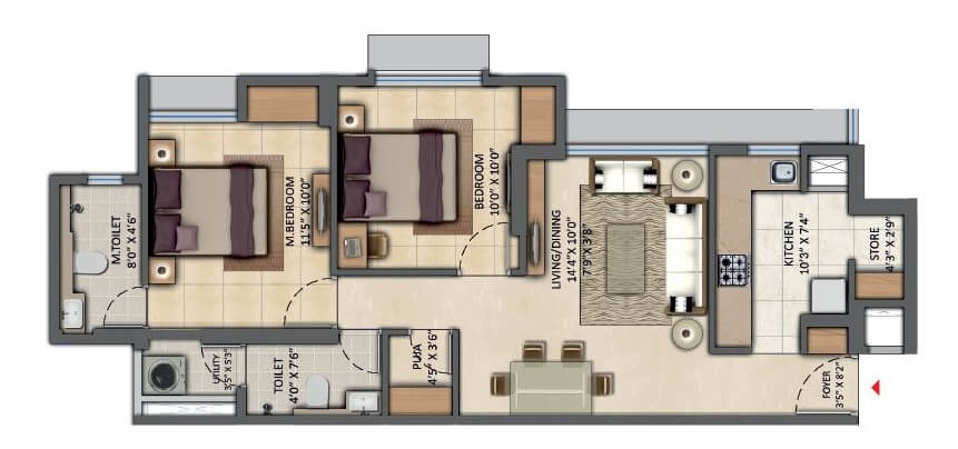 Other, lodha-amara 2 Bedroom 672 Sq.Ft. Apartment In Kolshet Road Thane 9218504