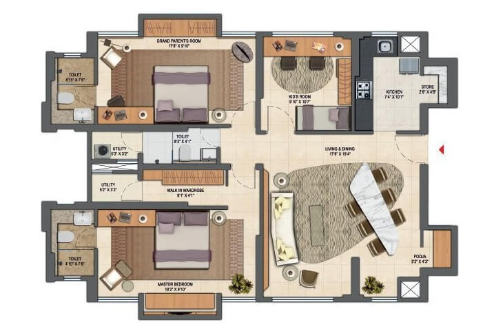 Other, lodha-amara 3 Bedroom 1185 Sq.Ft. Apartment In Kolshet Road Thane 6770954