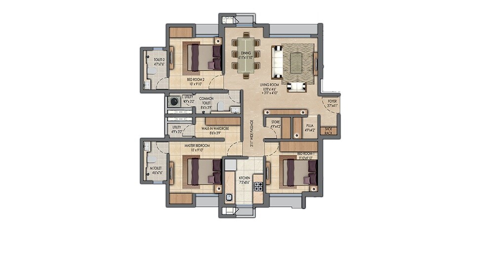 Other, lodha-amara-new-tower 3 Bedroom 955 Sq.Ft. Apartment In Kolshet Industrial Area Thane 7973458