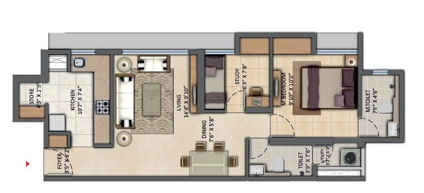 2 BHK 441 Sq. Ft. Apartment
