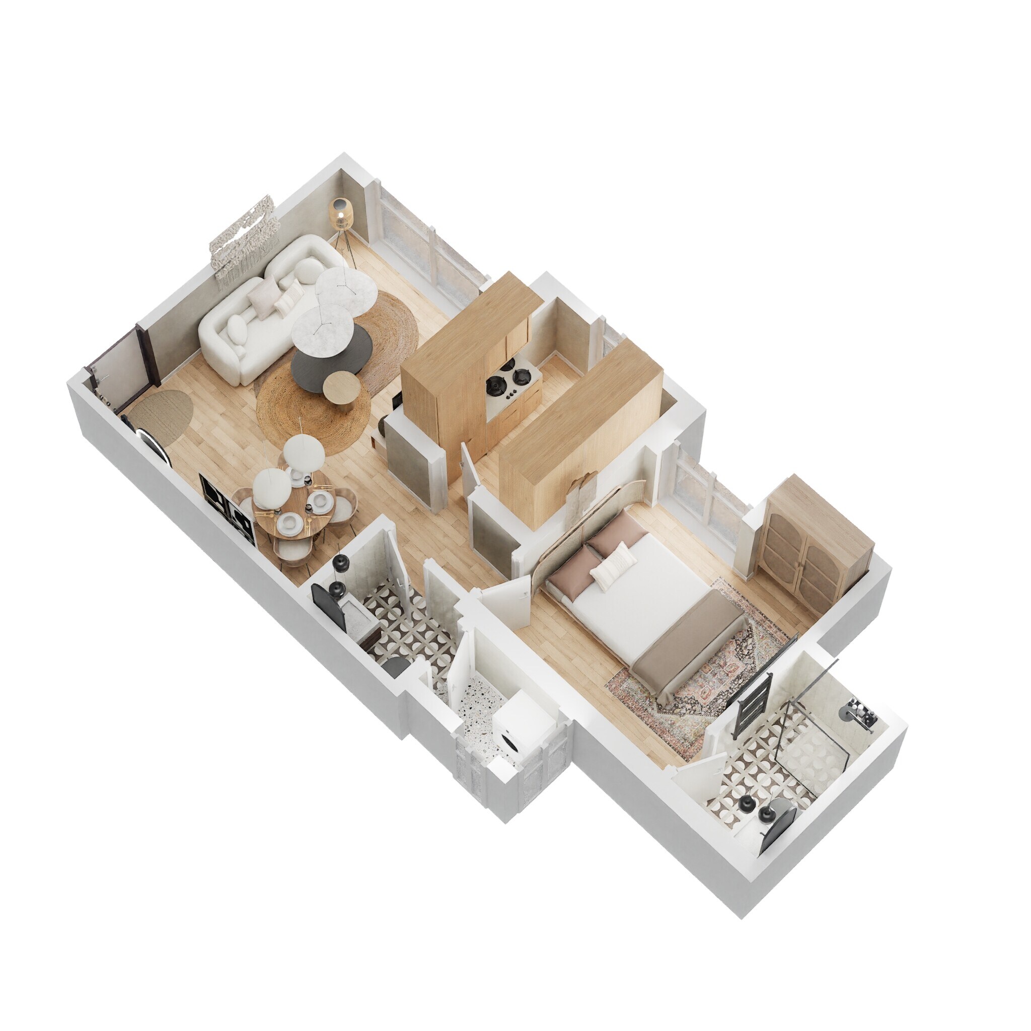 Floor plan of 1 BHK 438 Sq. Ft. Apartment in Lodha Casa Zest, Thane