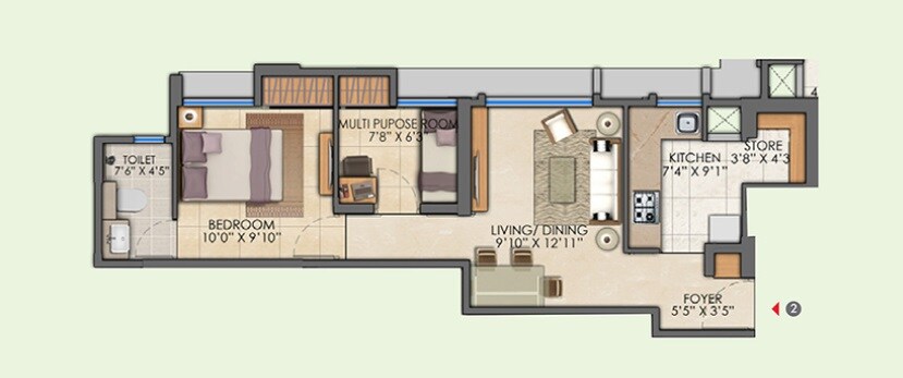  1 BHK Apartment at Lodha Kolshet, Kolshet Road – for Rent