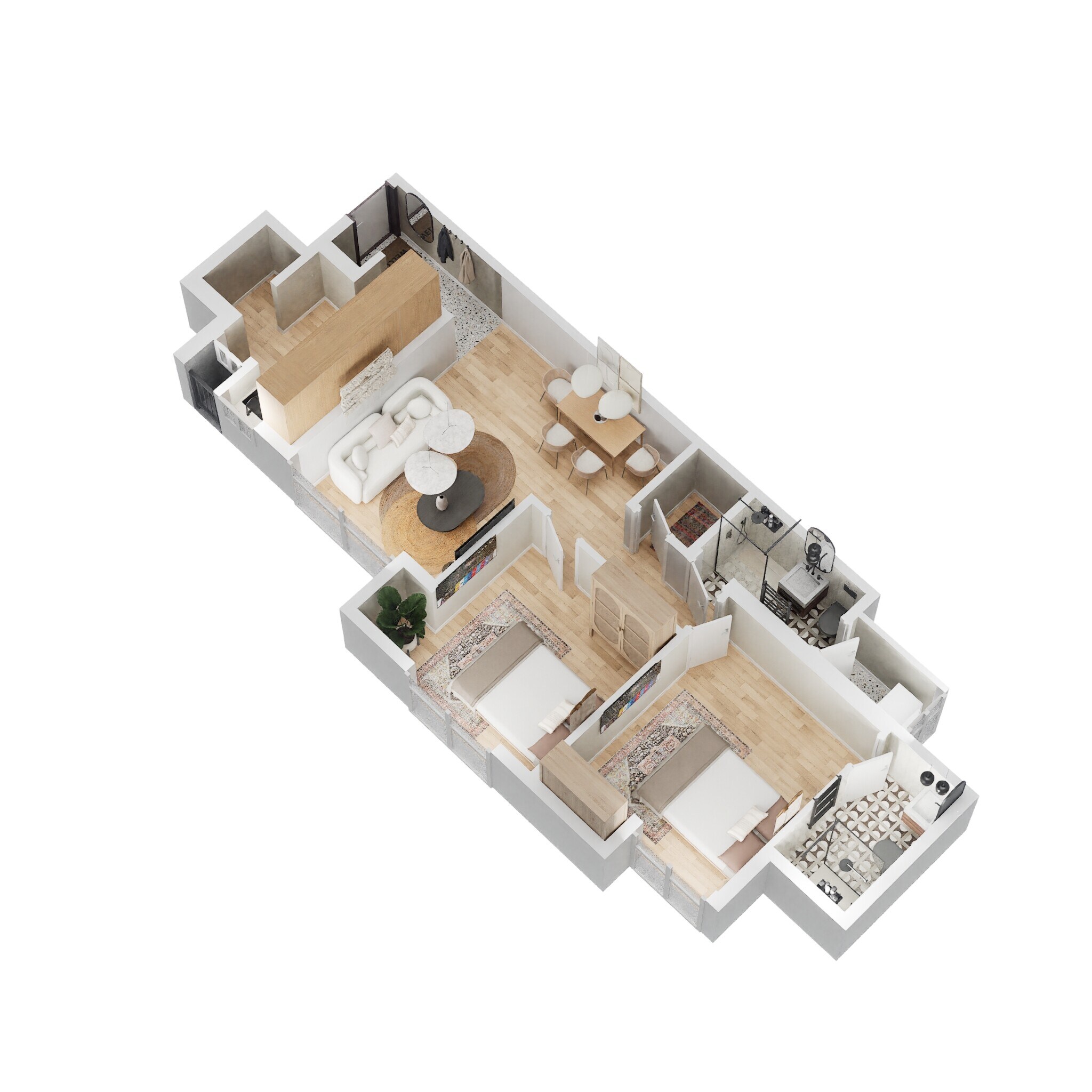 2 BHK 599 Sq. Ft. Apartment