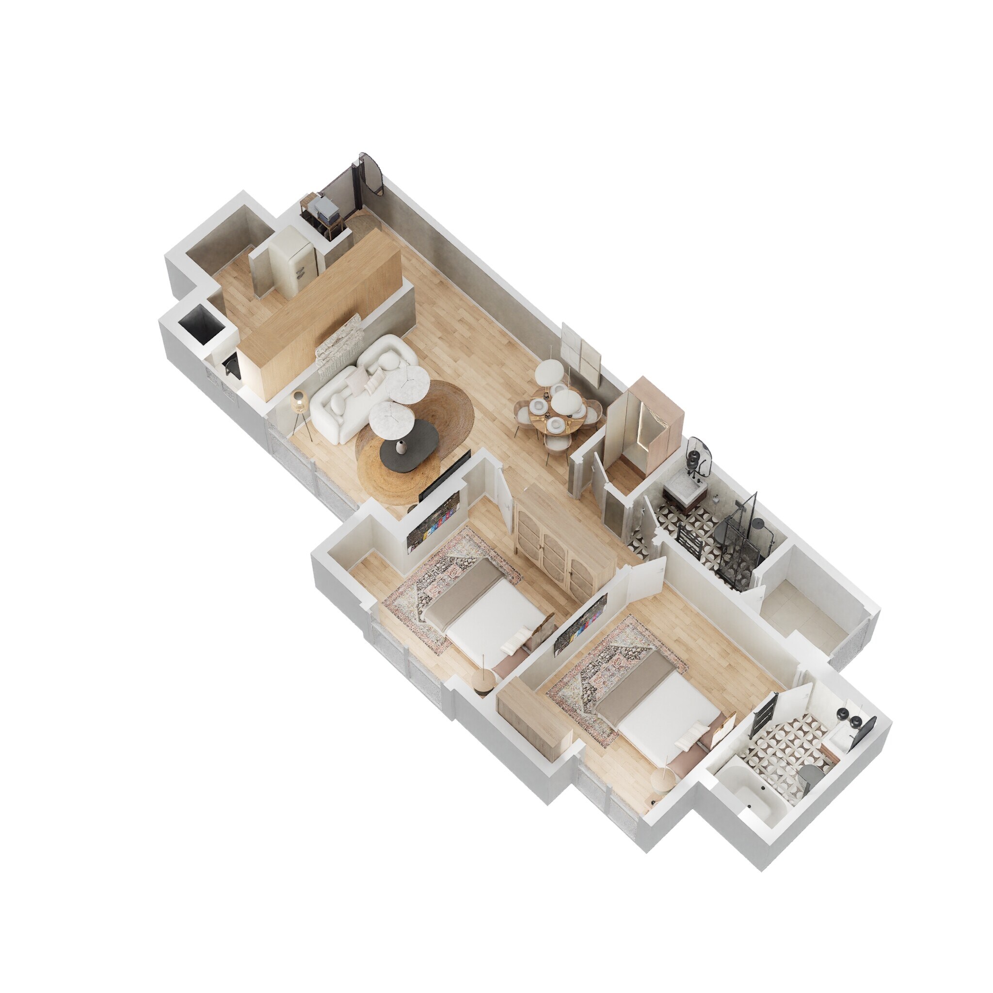 2 BHK 599 Sq. Ft. Apartment